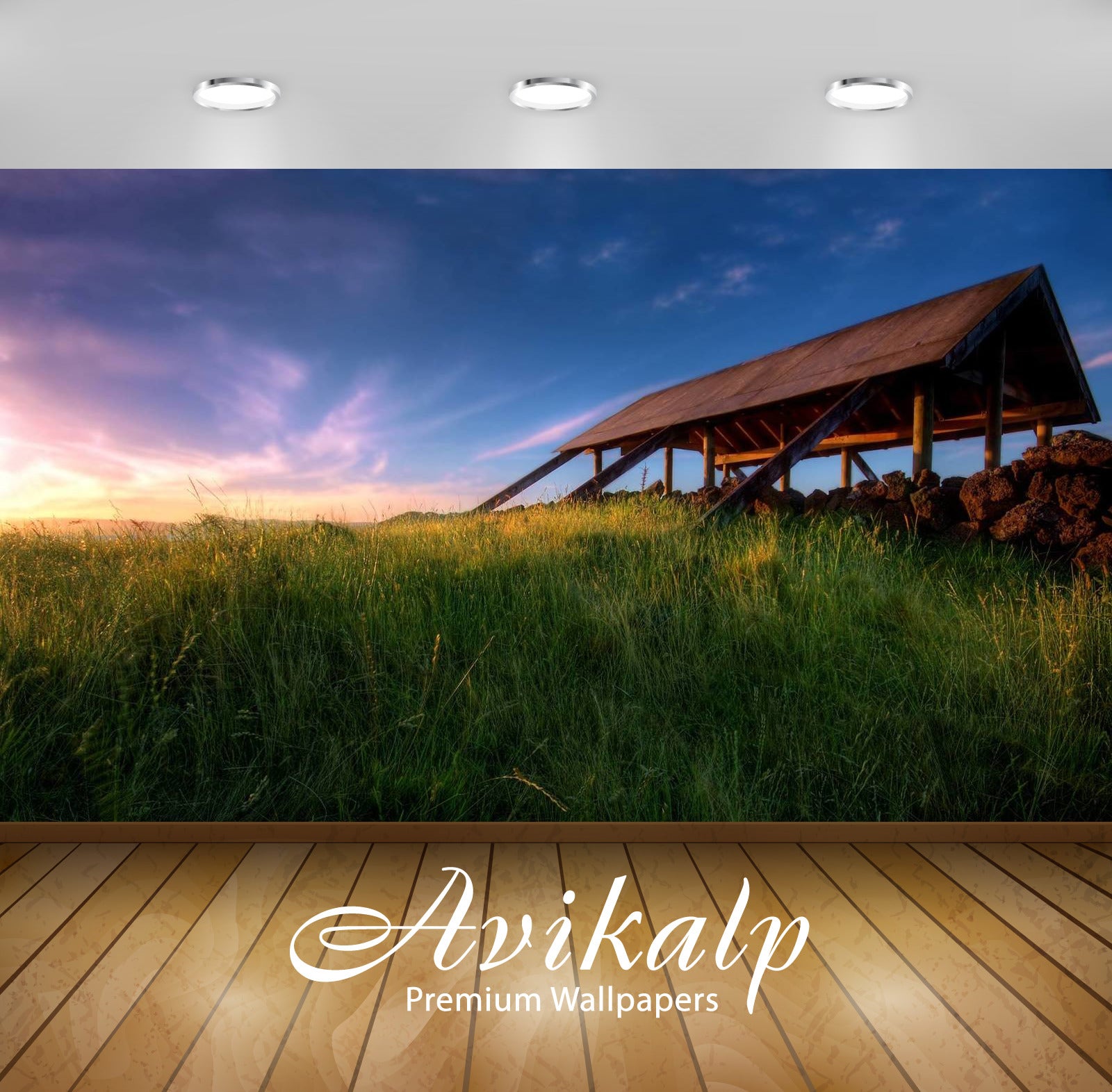 Avikalp Exclusive Awi1516 Farm Nature Scenery Full HD Wallpapers for Living room, Hall, Kids Room, K