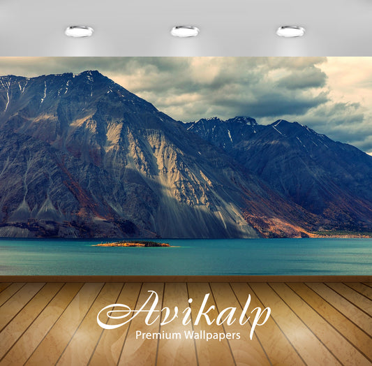 Avikalp Exclusive Awi1571 Beautiful Mountain Lake View Full HD Wallpapers for Living room, Hall, Kid