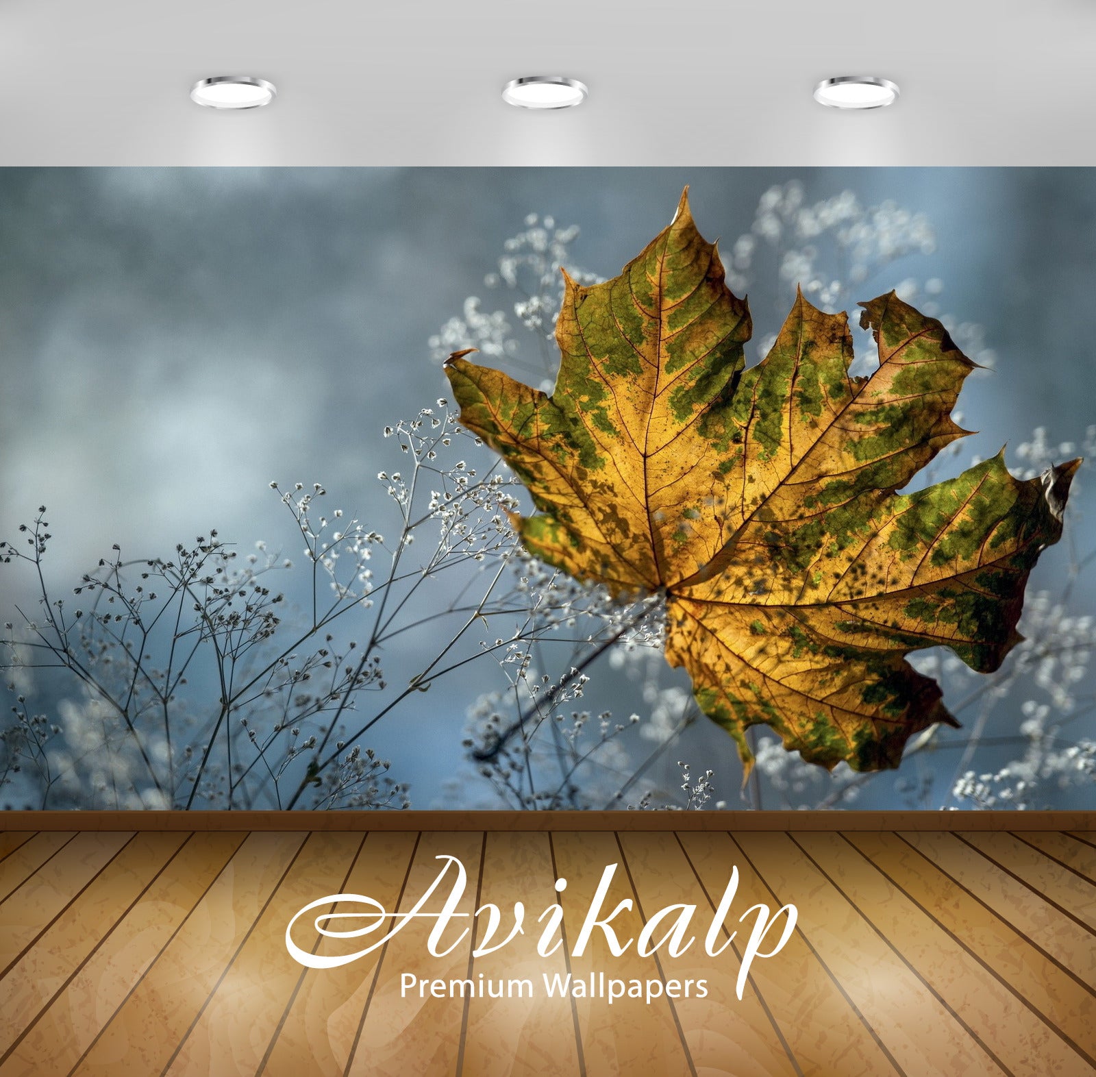 Avikalp Exclusive Awi1576 Beautiful Leaf Full HD Wallpapers for Living room, Hall, Kids Room, Kitche