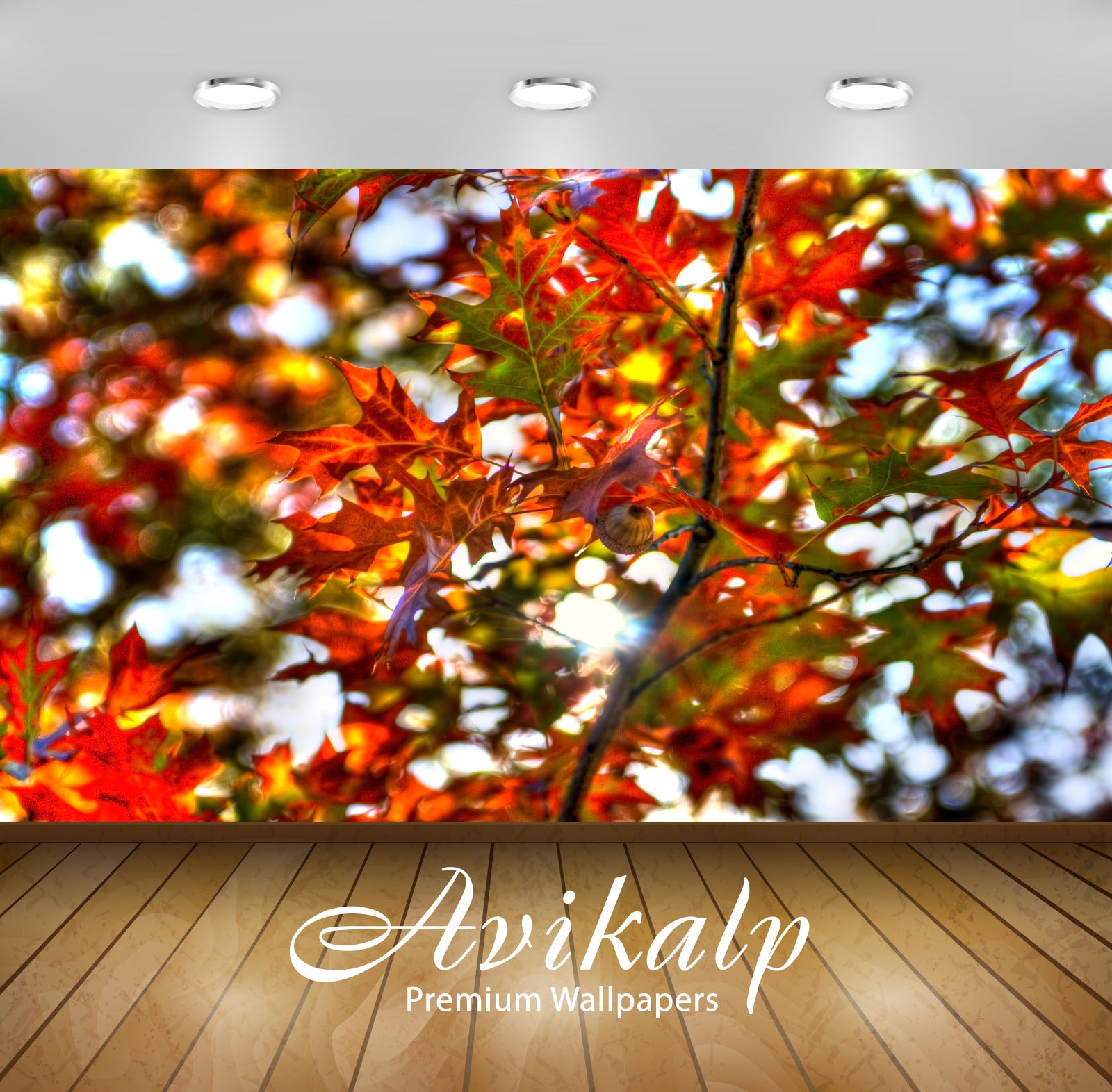 Avikalp Exclusive Awi1579 Beautiful Leaves Full HD Wallpapers for Living room, Hall, Kids Room, Kitc