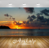 Avikalp Exclusive Awi1585 Beautiful Sunrise Ocean Full HD Wallpapers for Living room, Hall, Kids Roo