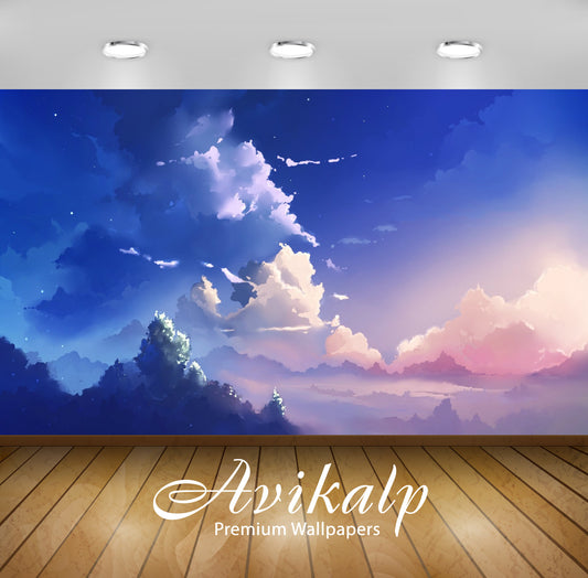 Avikalp Exclusive Awi1591 Beautiful Clouds Painting Full HD Wallpapers for Living room, Hall, Kids R