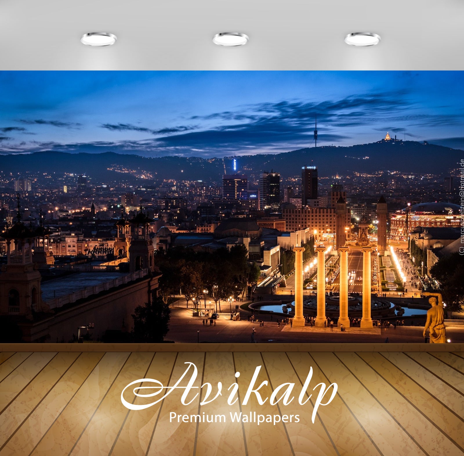 Avikalp Exclusive Awi1621 Barcelona City View Full HD Wallpapers for Living room, Hall, Kids Room, K