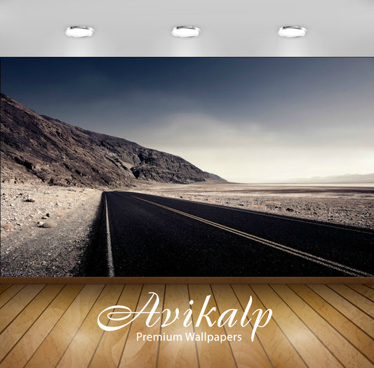 Avikalp Exclusive Awi1628 Road Mountains Full HD Wallpapers for Living room, Hall, Kids Room, Kitche