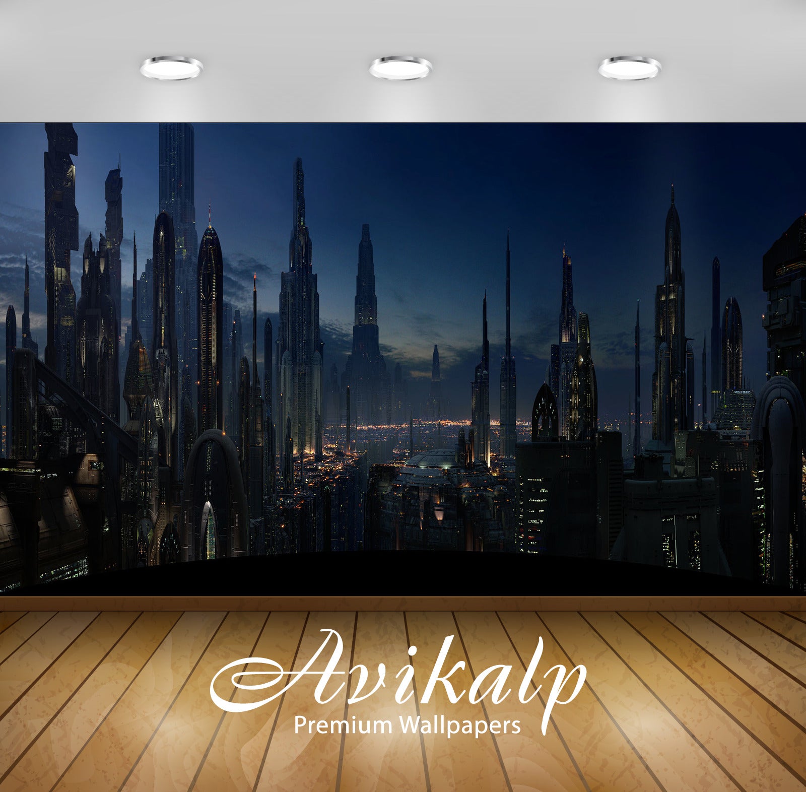 Avikalp Exclusive Awi1638 Star Wars Coruscant Full HD Wallpapers for Living room, Hall, Kids Room, K