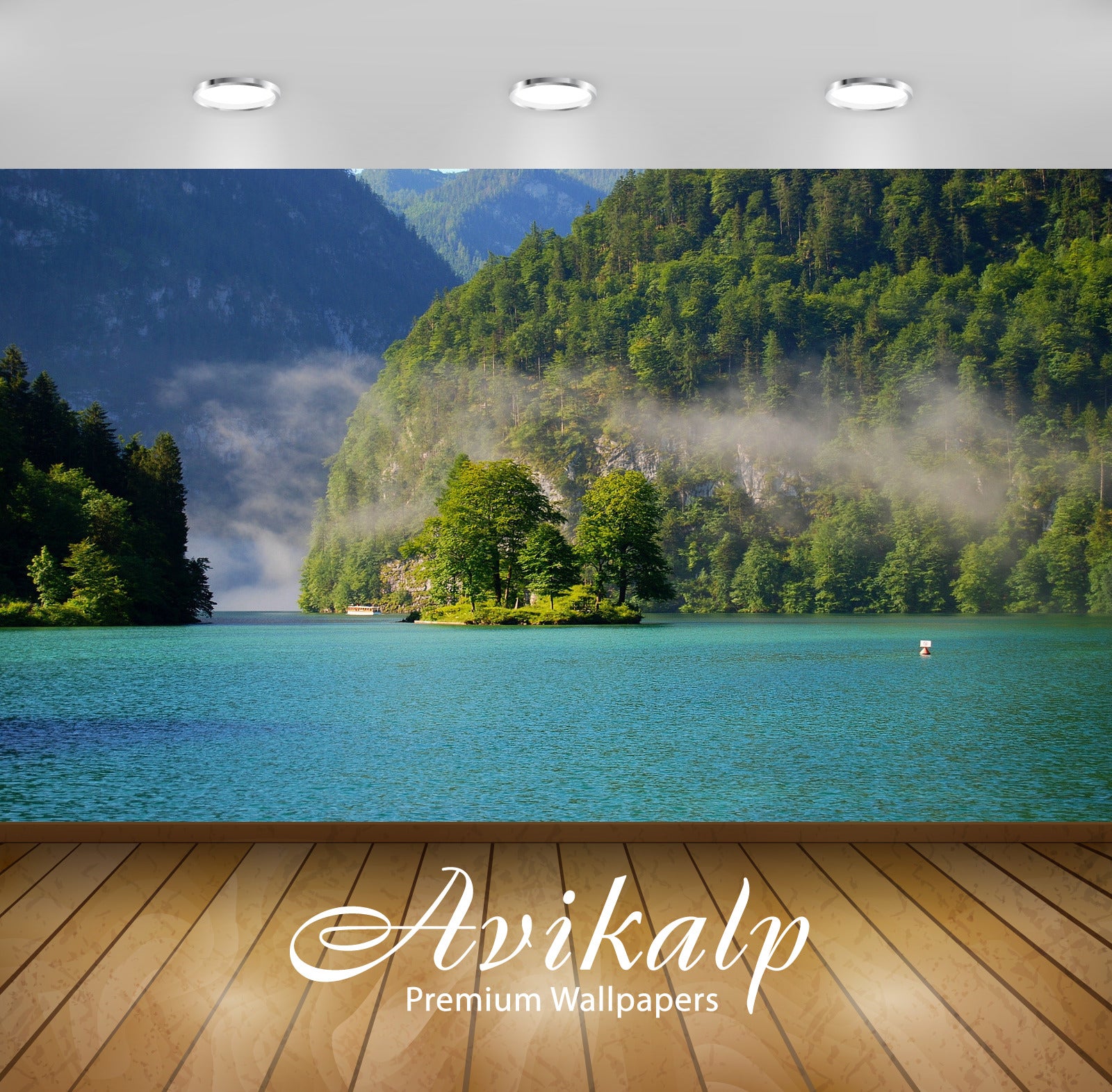 Avikalp Exclusive Awi1645 Beautiful Scenery Mountain Lake Full HD Wallpapers for Living room, Hall,