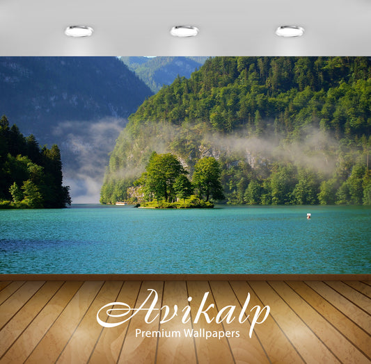 Avikalp Exclusive Awi1645 Beautiful Scenery Mountain Lake Full HD Wallpapers for Living room, Hall,