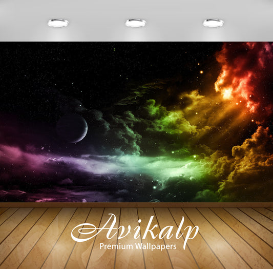 Avikalp Exclusive Awi1661 Space Abstract Full HD Wallpapers for Living room, Hall, Kids Room, Kitche