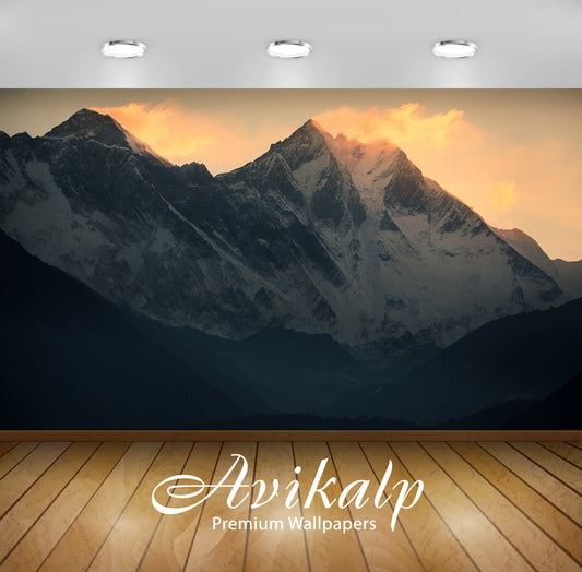 Avikalp Exclusive Awi1673 Snowy Mountains Full HD Wallpapers for Living room, Hall, Kids Room, Kitch