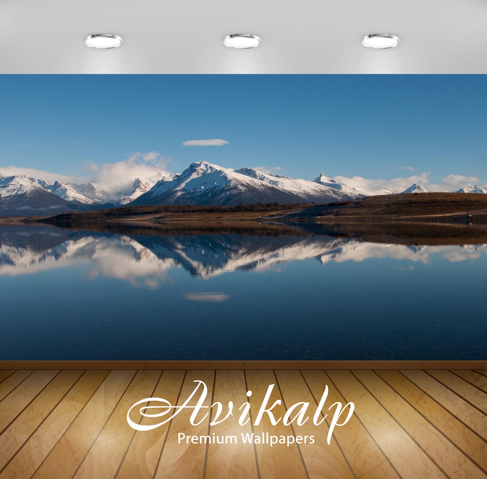 Avikalp Exclusive Awi1683 Snowy Mountain Reflection Full HD Wallpapers for Living room, Hall, Kids R