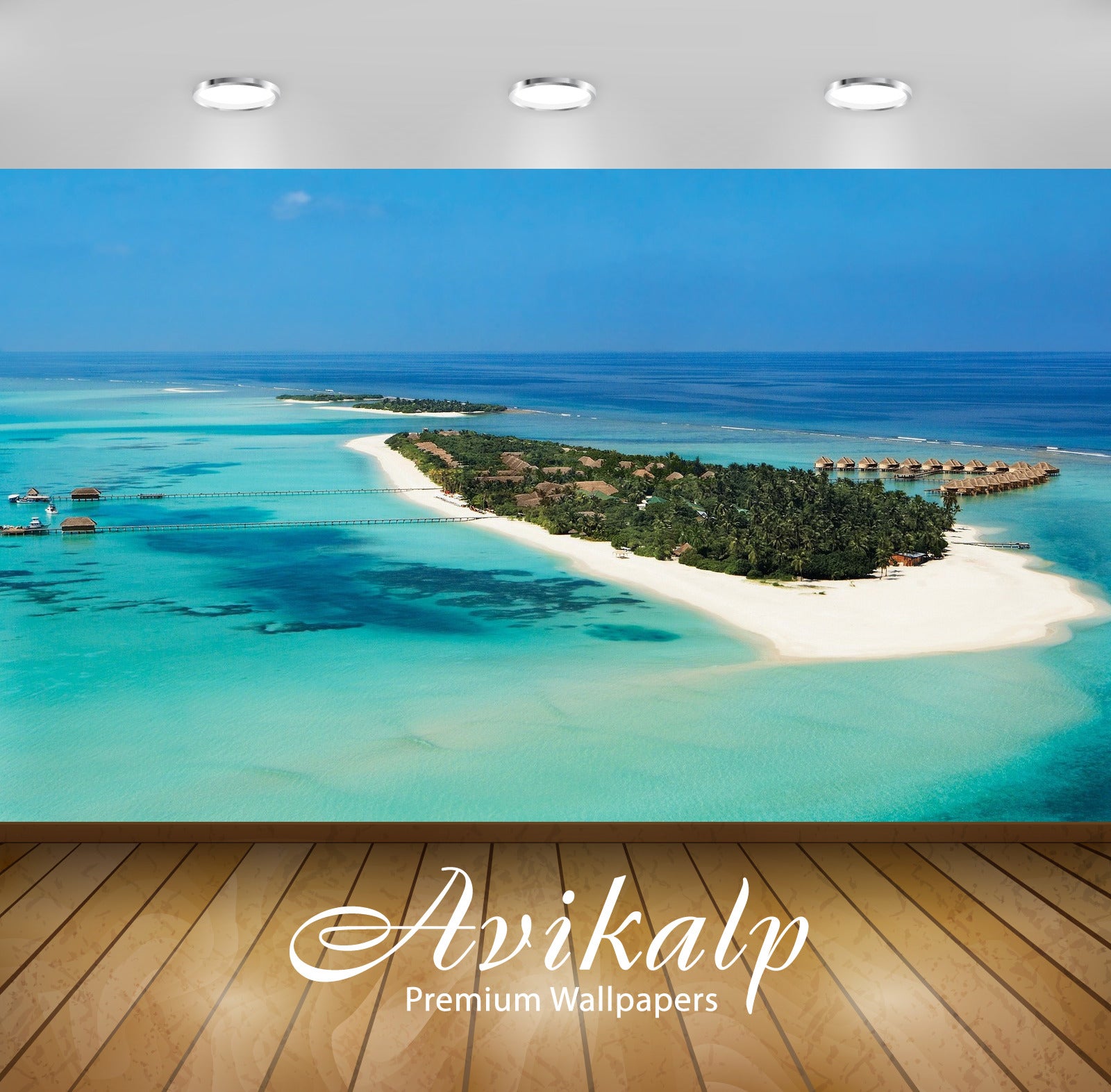 Avikalp Exclusive Awi1687 Island Kanuhura Maldives Full HD Wallpapers for Living room, Hall, Kids Ro