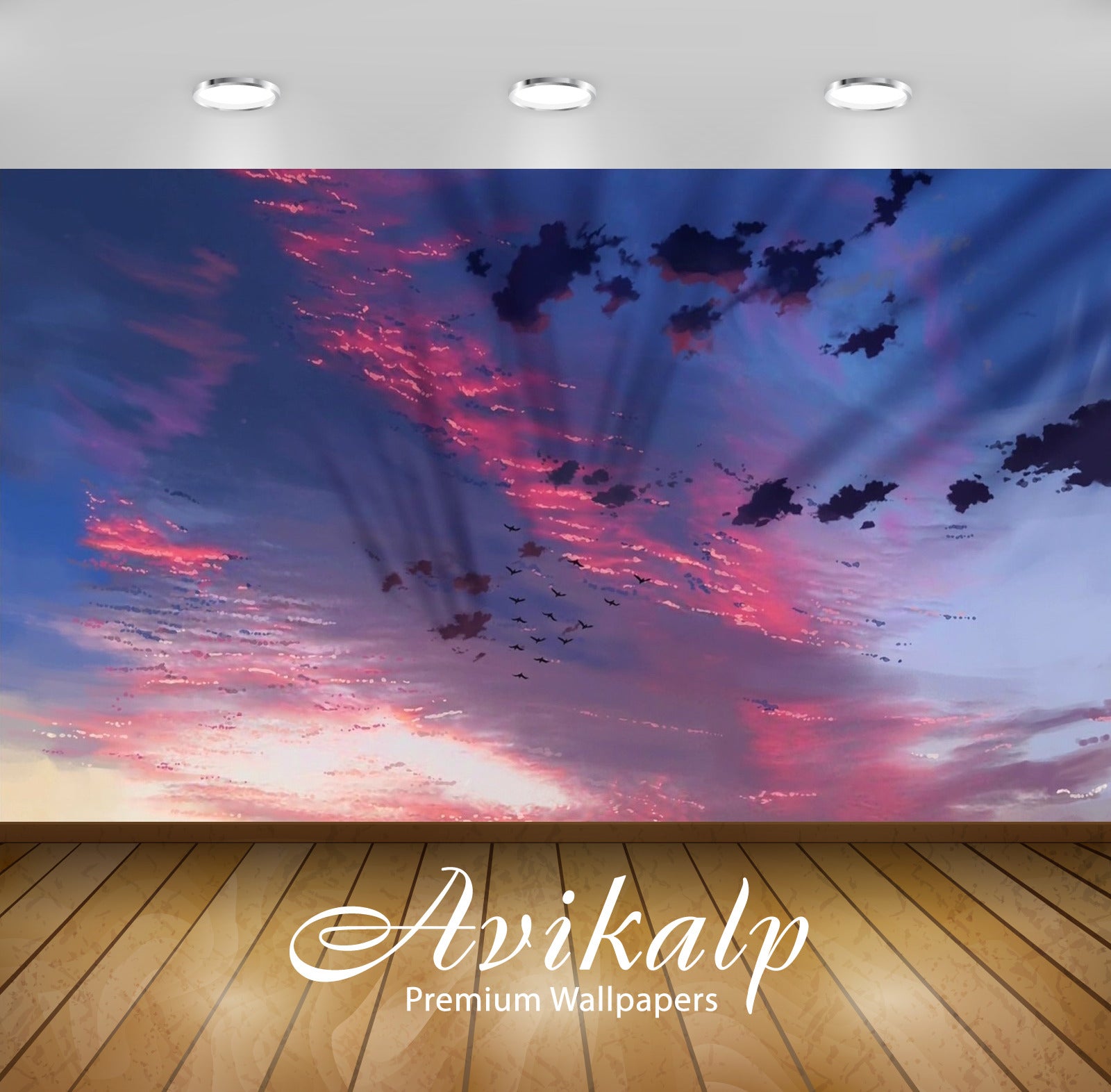 Avikalp Exclusive Awi1692 Beautiful Sky Birds View Full HD Wallpapers for Living room, Hall, Kids Ro