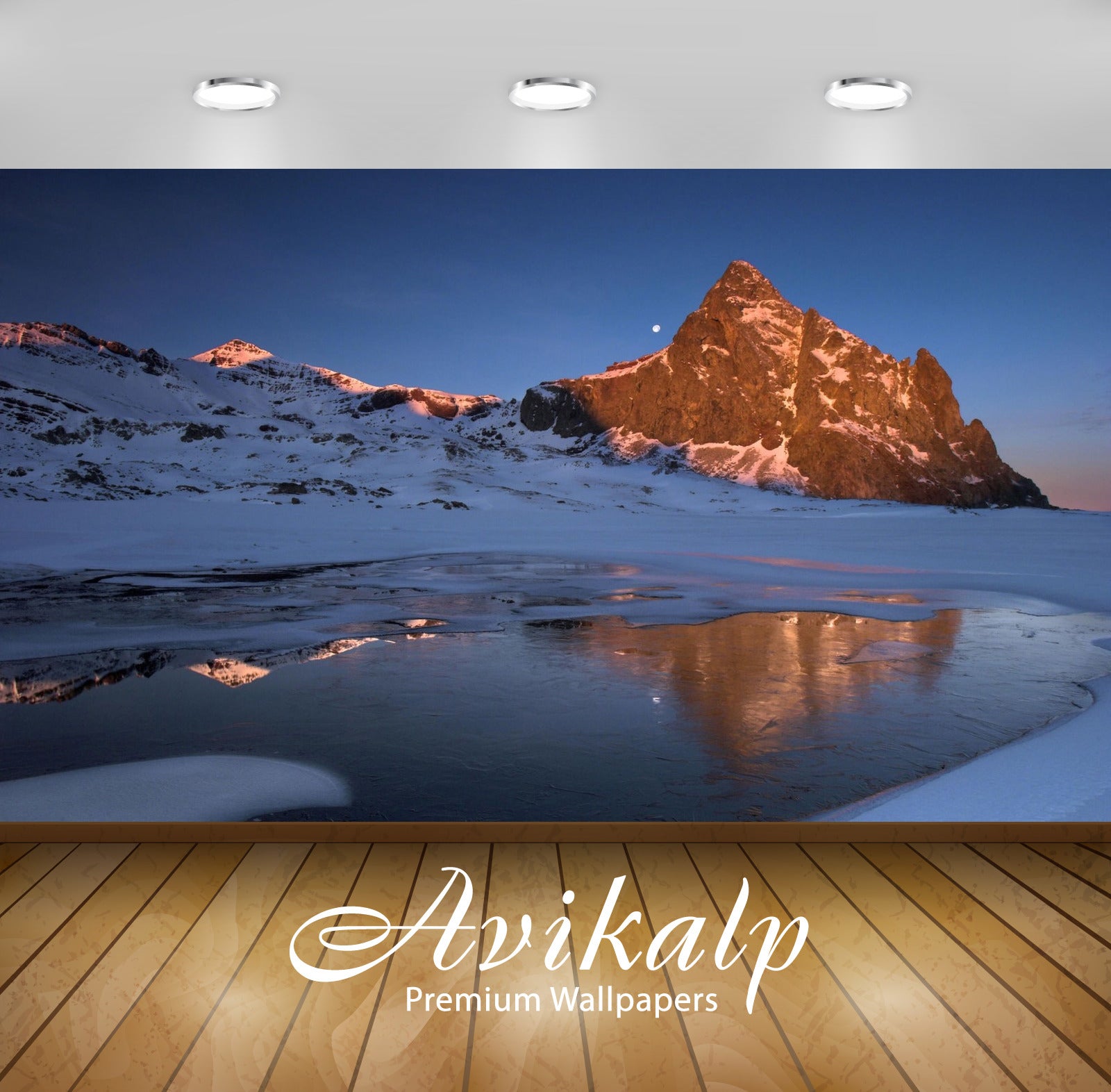Avikalp Exclusive Awi1698 Beautiful Sunrays On Snowy Mountains Full HD Wallpapers for Living room, H