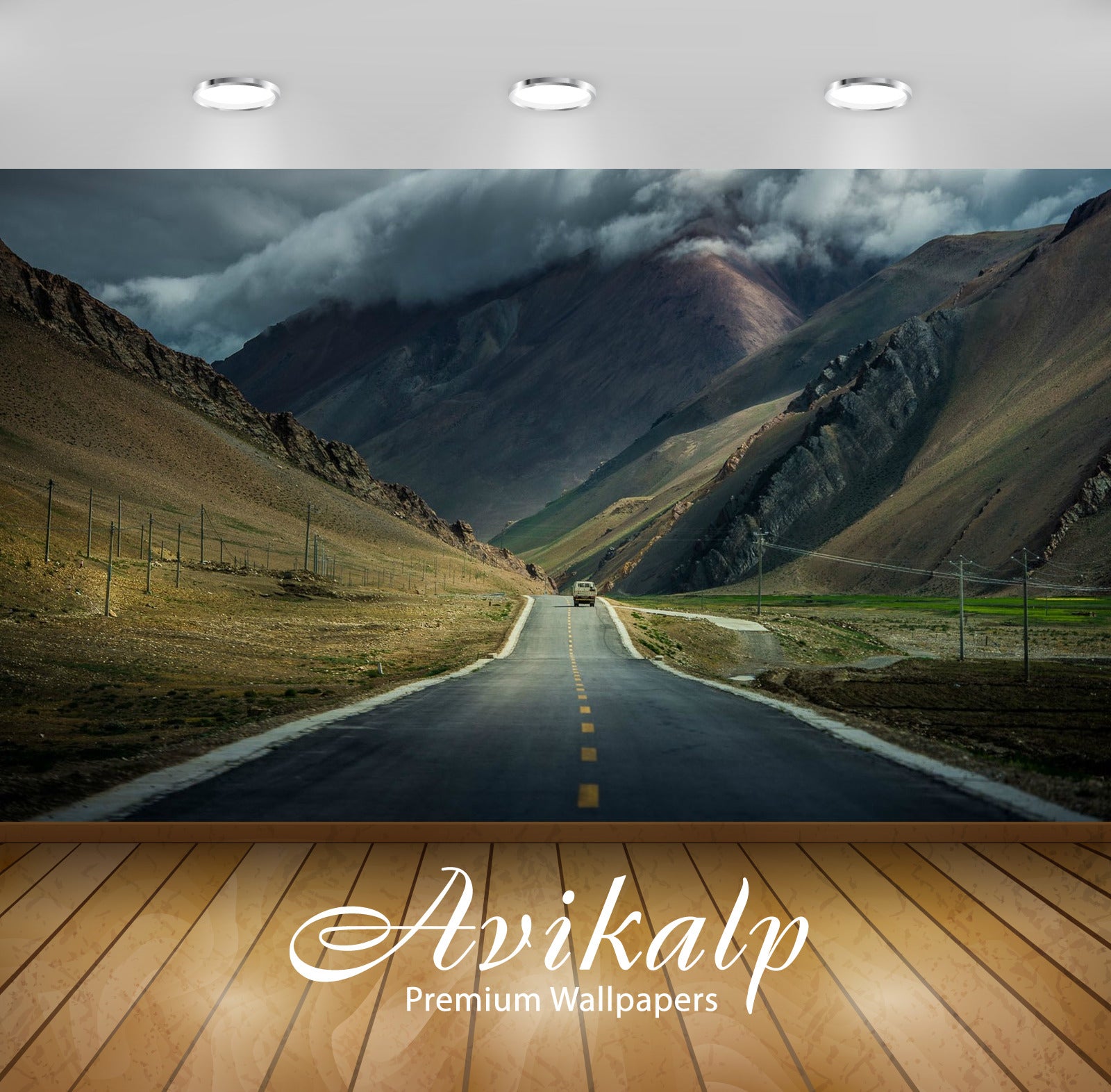 Avikalp Exclusive Awi1701 Beautiful Road Nature Scenery Full HD Wallpapers for Living room, Hall, Ki