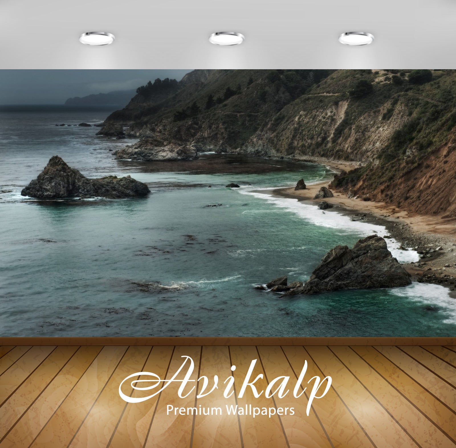 Avikalp Exclusive Awi1723 Beautiful Mountains Waves Sea Shore Full HD Wallpapers for Living room, Ha