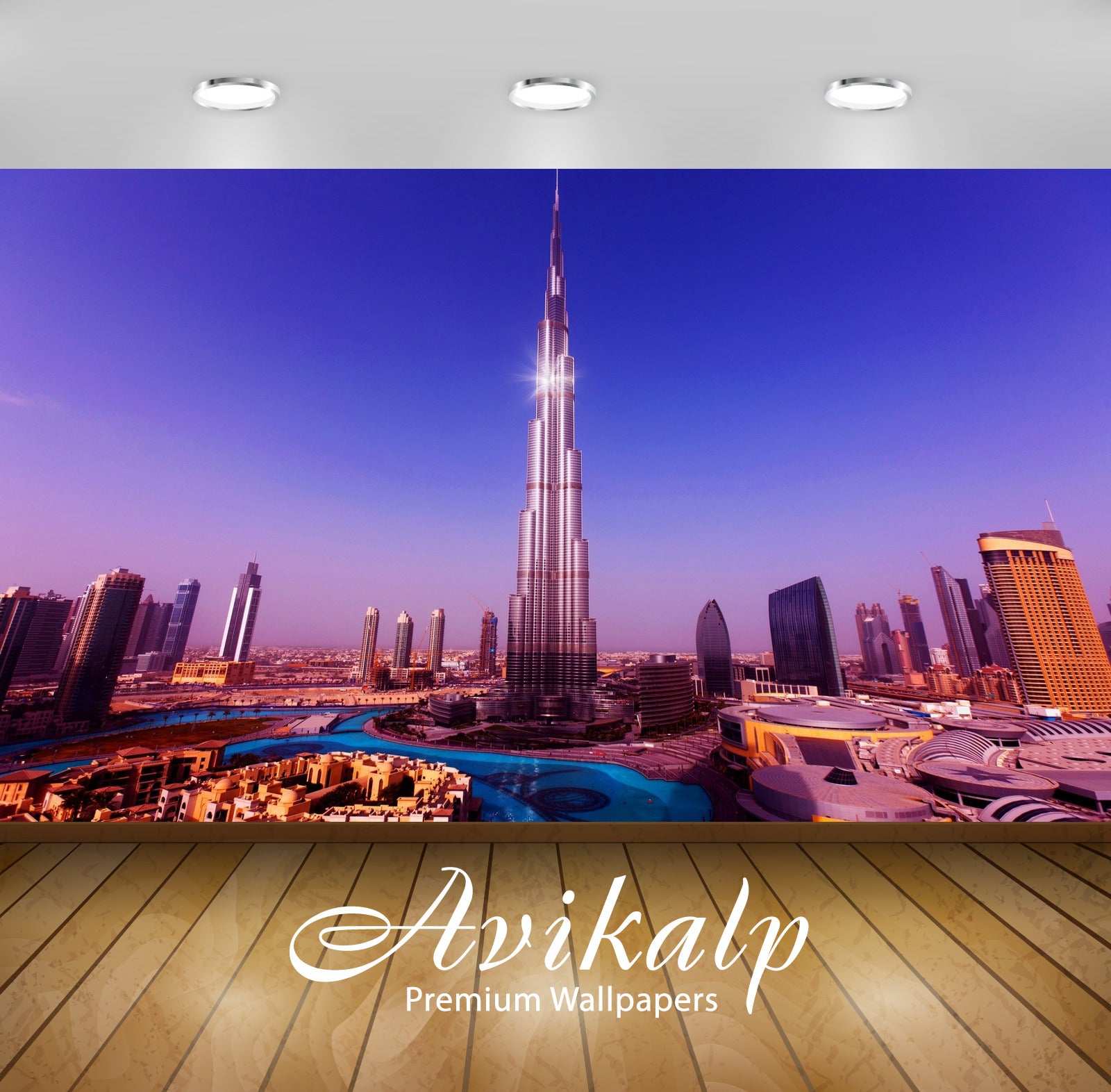 Avikalp Exclusive Awi1727 Burj Khalifa Dubai City Full HD Wallpapers for Living room, Hall, Kids Roo