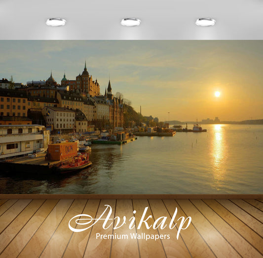 Avikalp Exclusive Awi1742 Stockholm City View Full HD Wallpapers for Living room, Hall, Kids Room, K