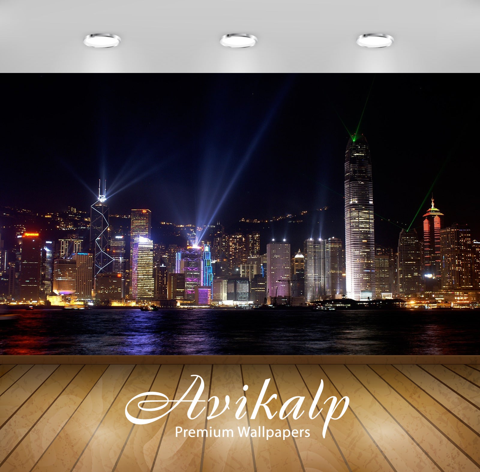 Avikalp Exclusive Awi1753 Victoria Harbour Hongkong Full HD Wallpapers for Living room, Hall, Kids R
