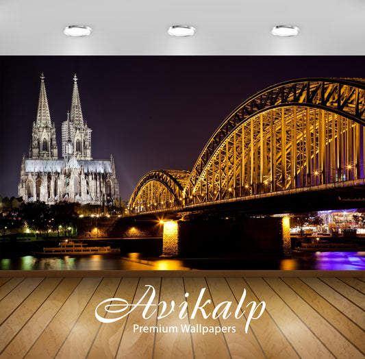 Avikalp Exclusive Awi1764 City View At Night Germany Full HD Wallpapers for Living room, Hall, Kids