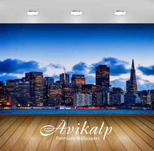 Avikalp Exclusive Awi1768 San Francisco City View Full HD Wallpapers for Living room, Hall, Kids Roo