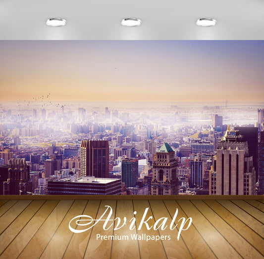 Avikalp Exclusive Awi1774 Empire State Building Full HD Wallpapers for Living room, Hall, Kids Room,