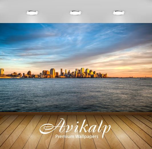 Avikalp Exclusive Awi1786 Sea In New York City Full HD Wallpapers for Living room, Hall, Kids Room,