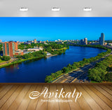 Avikalp Exclusive Awi1788 Beautiful City View Near Lake Full HD Wallpapers for Living room, Hall, Ki