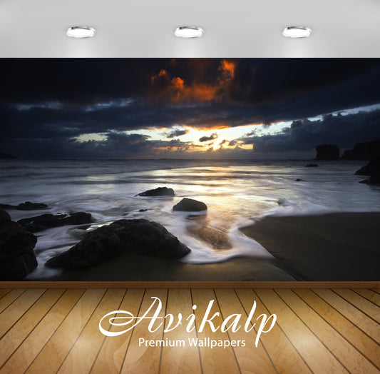 Avikalp Exclusive Awi1792 Sea Shore View Full HD Wallpapers for Living room, Hall, Kids Room, Kitche