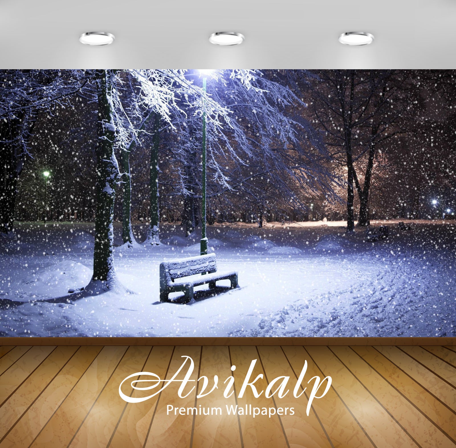 Avikalp Exclusive Awi1800 Beautiful Snowfall Full HD Wallpapers for Living room, Hall, Kids Room, Ki