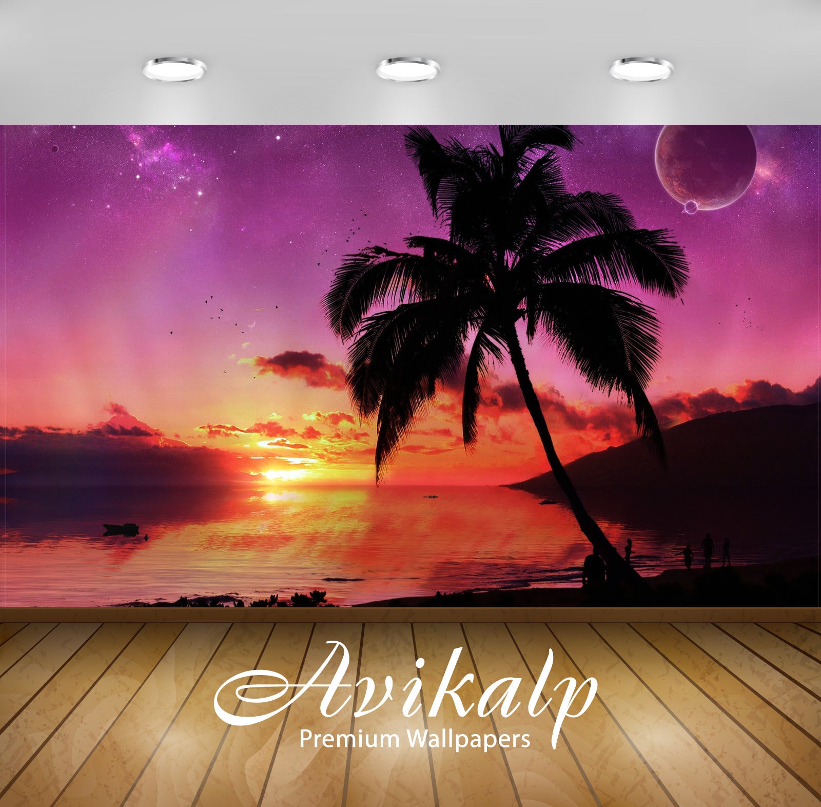 Avikalp Exclusive Awi1842 Beautiful Sunset Full HD Wallpapers for Living room, Hall, Kids Room, Kitc