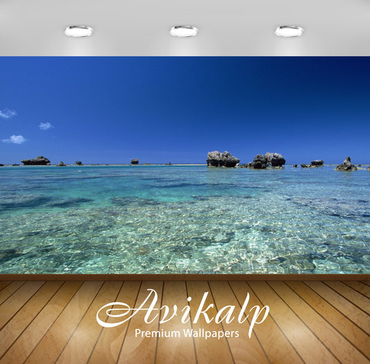 Avikalp Exclusive Awi1845 Sea Water Nature Beauty Full HD Wallpapers for Living room, Hall, Kids Roo