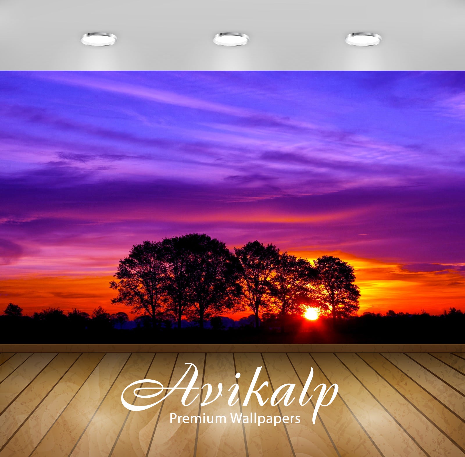 Avikalp Exclusive Awi1855 Sunset Full HD Wallpapers for Living room, Hall, Kids Room, Kitchen, TV Ba