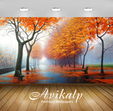 Avikalp Exclusive Awi1860 Park View In Autumn Full HD Wallpapers for Living room, Hall, Kids Room, K