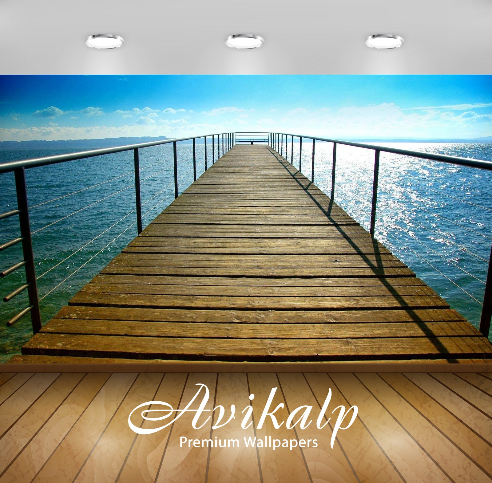 Avikalp Exclusive Awi1863 Bridge On Sea Full HD Wallpapers for Living room, Hall, Kids Room, Kitchen