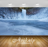 Avikalp Exclusive Awi1865 Snowy Waterfall Full HD Wallpapers for Living room, Hall, Kids Room, Kitch