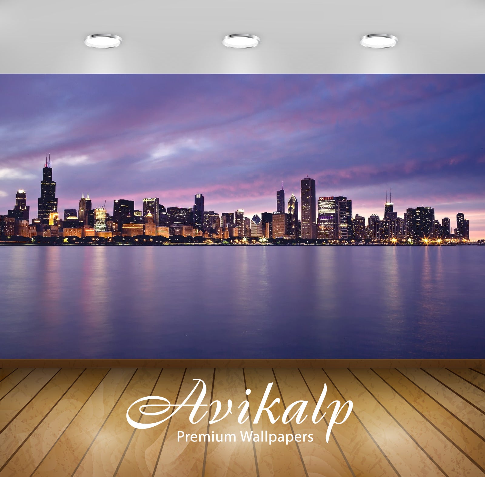 Avikalp Exclusive Awi1886  City Of Chicago Full HD Wallpapers for Living room, Hall, Kids Room, Kitc