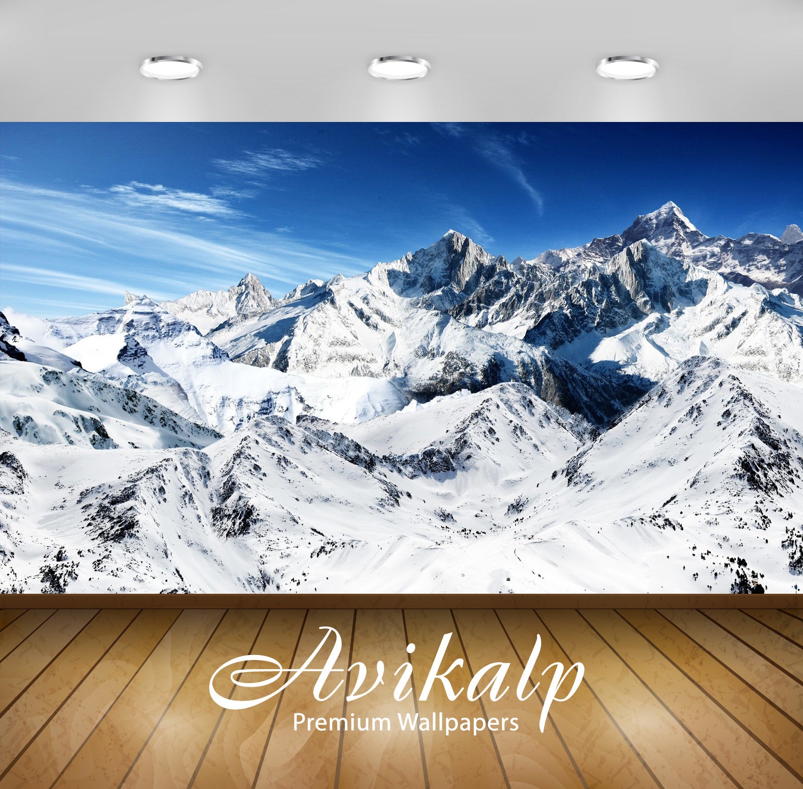 Avikalp Exclusive Awi1890 Snowy Mountains Full HD Wallpapers for Living room, Hall, Kids Room, Kitch
