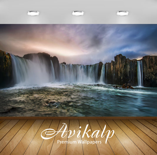 Avikalp Exclusive Awi1916 Beautiful Waterfall Full HD Wallpapers for Living room, Hall, Kids Room, K