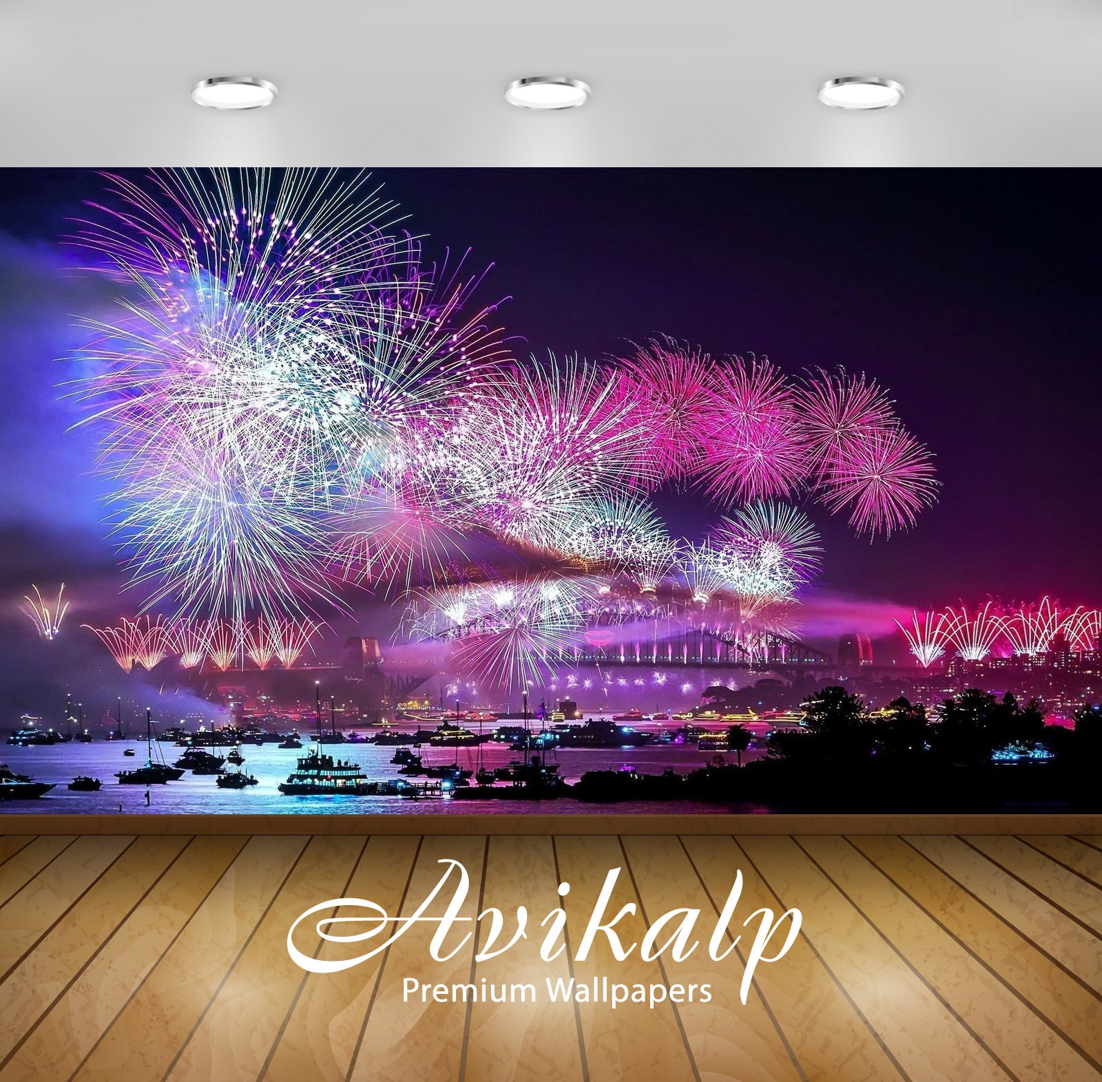 Avikalp Exclusive Awi1921 Beautiful Firework Full HD Wallpapers for Living room, Hall, Kids Room, Ki