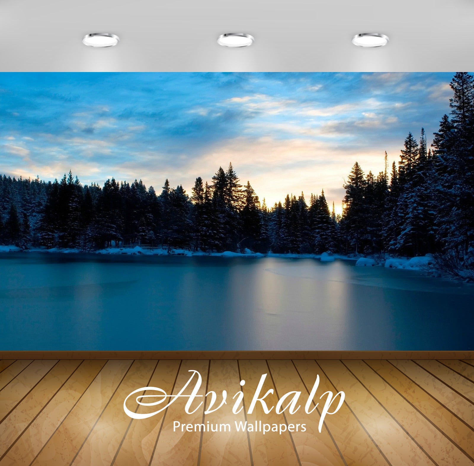 Avikalp Exclusive Awi1932 Frozen Lake Full HD Wallpapers for Living room, Hall, Kids Room, Kitchen,