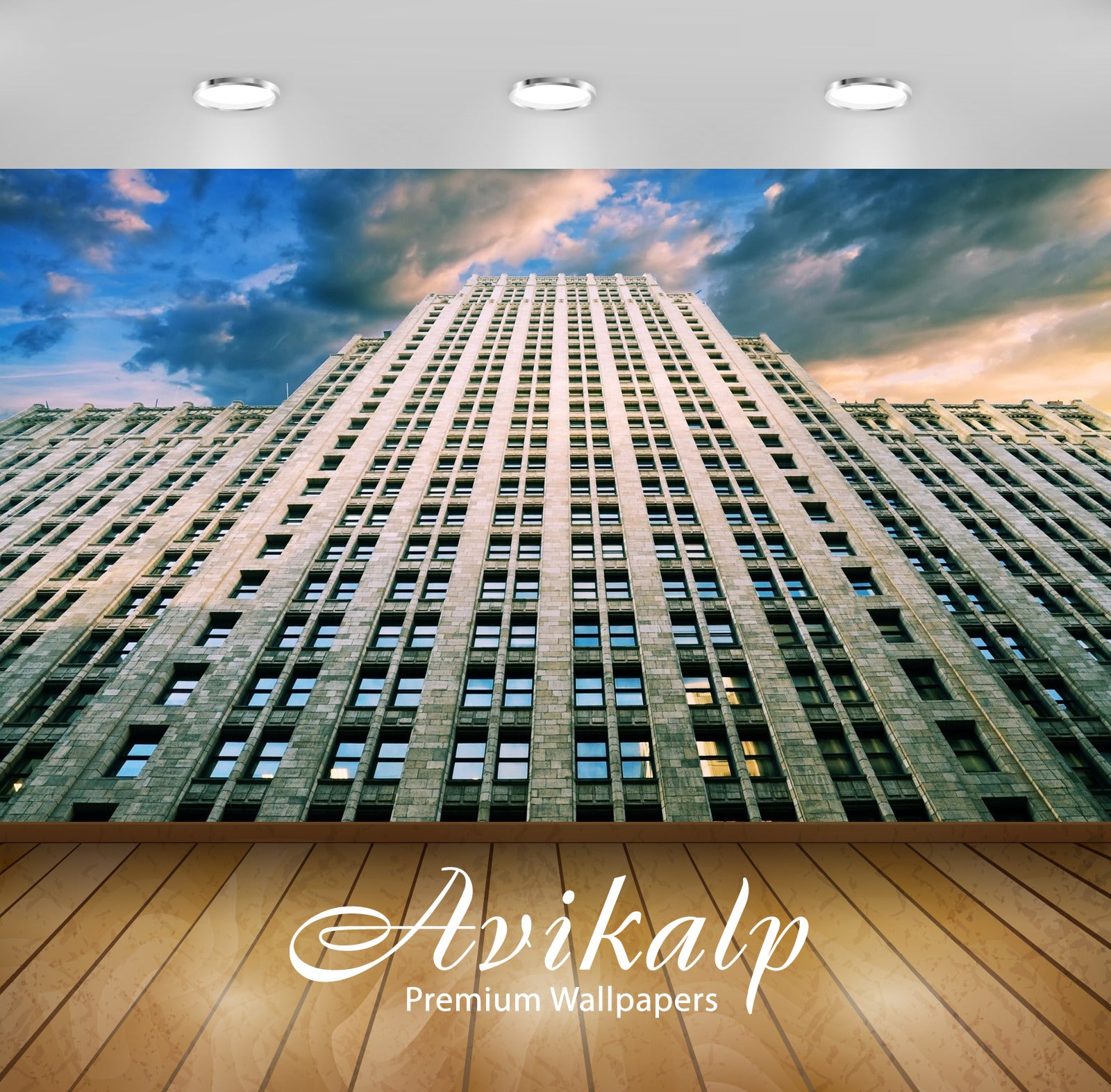 Avikalp Exclusive Awi1935 Empire State Building Windows Full HD Wallpapers for Living room, Hall, Ki