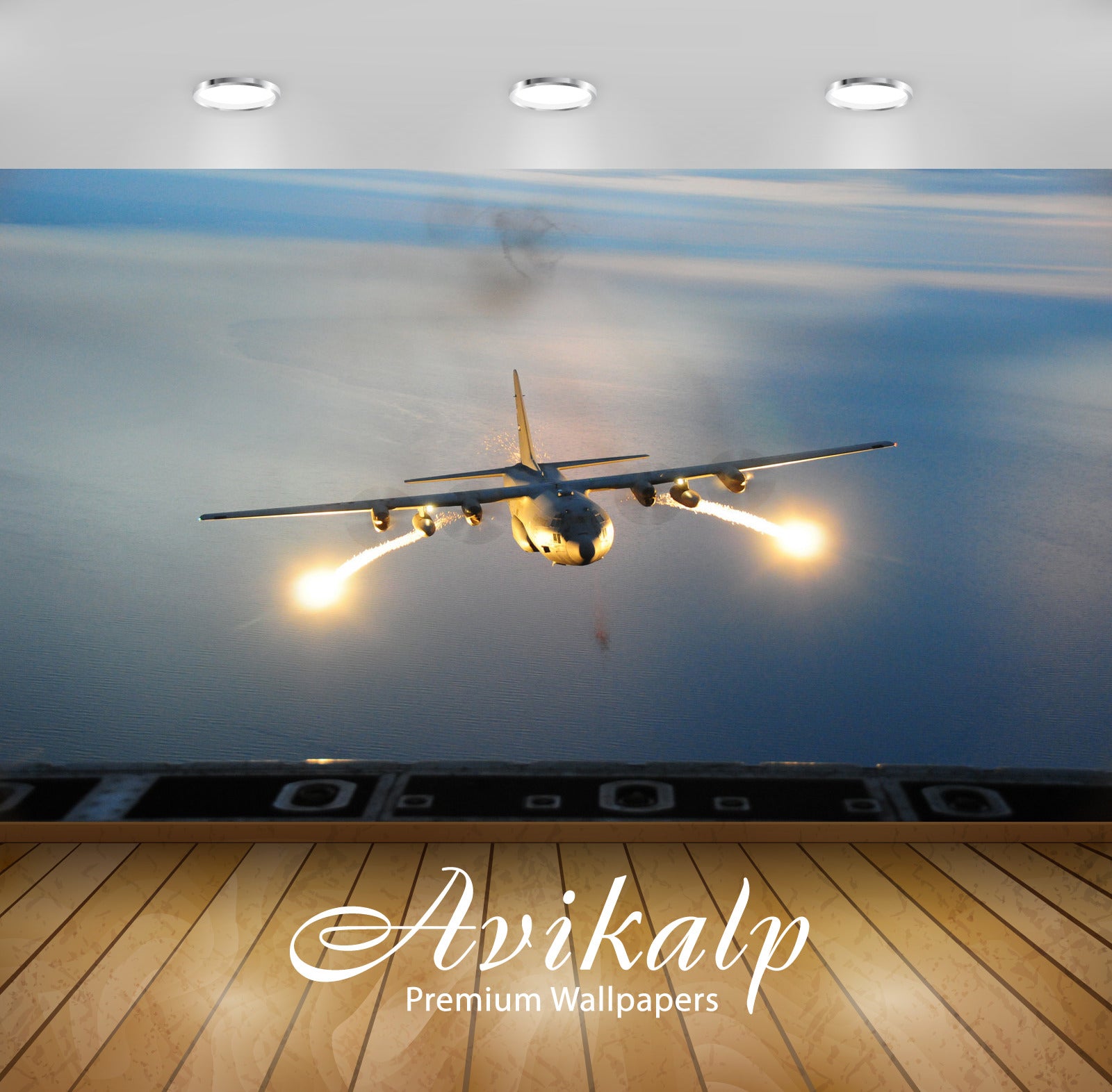 Avikalp Exclusive Awi1978 Flares On A Plane Full HD Wallpapers for Living room, Hall, Kids Room, Kit