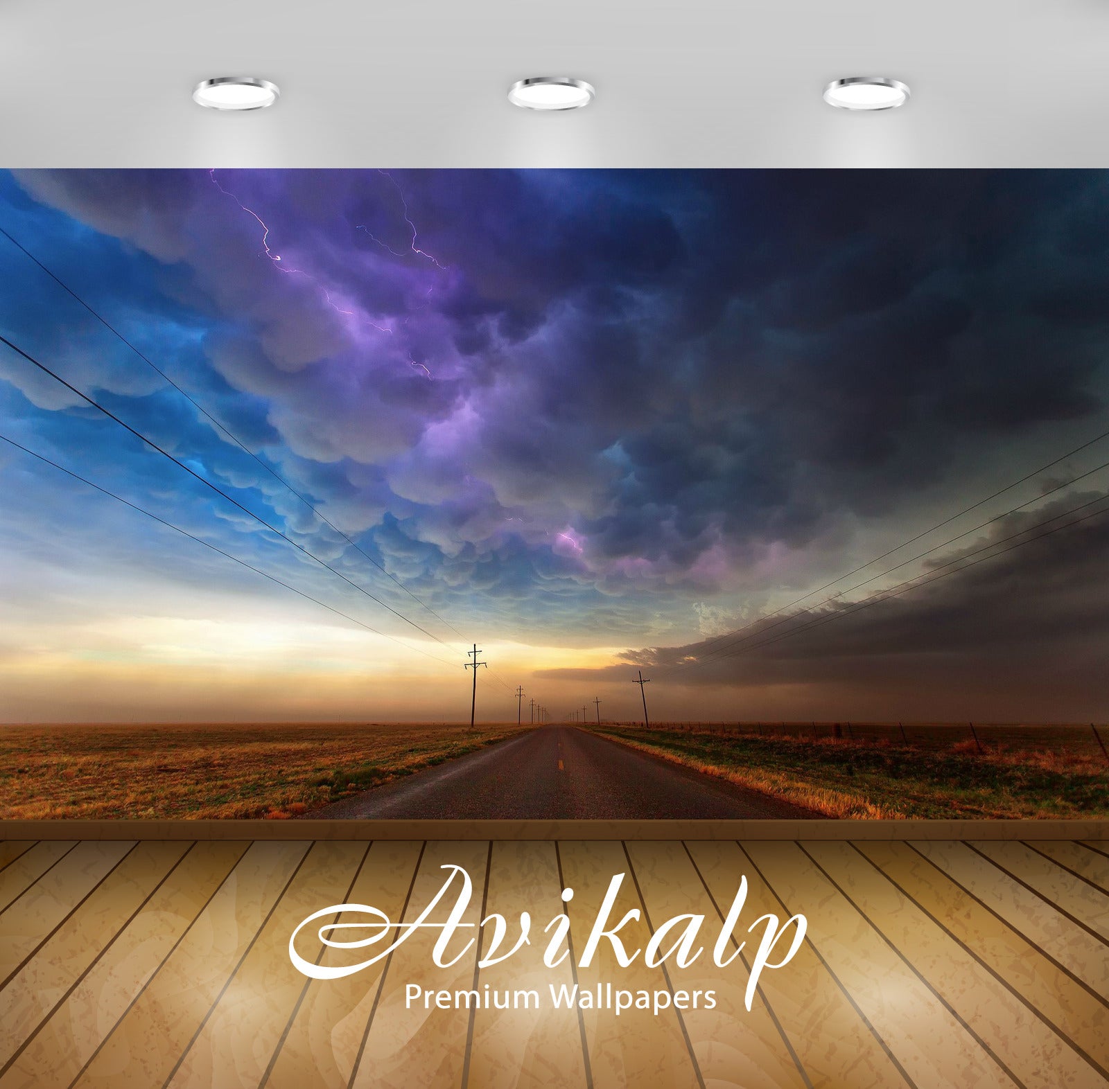 Avikalp Exclusive Awi1985 Road Clouds Full HD Wallpapers for Living room, Hall, Kids Room, Kitchen,
