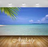 Avikalp Exclusive Awi1998 Green Water White Sand Beach Full HD Wallpapers for Living room, Hall, Kid
