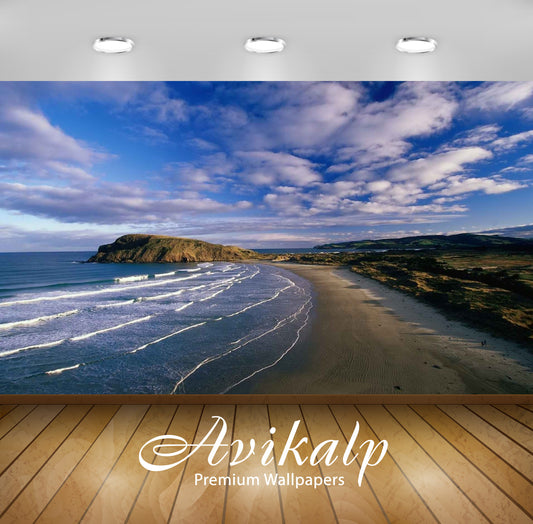 Avikalp Exclusive Awi2006 Beautiful Sea Waves On Island Full HD Wallpapers for Living room, Hall, Ki