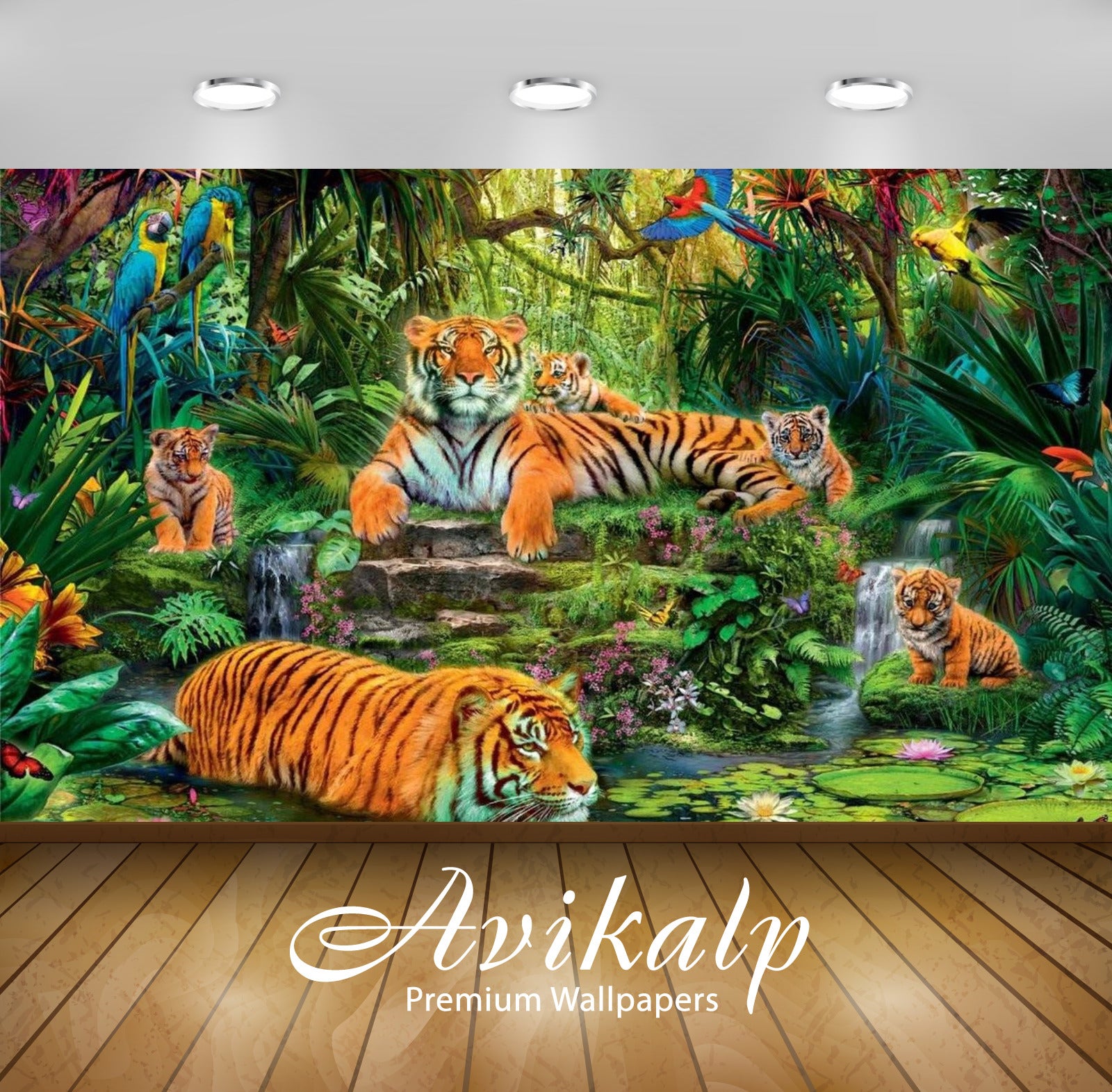 Avikalp Exclusive Awi2031 Animal Kingdom Jungle Tigers Birds  Full HD Wallpapers for Living room, Ha