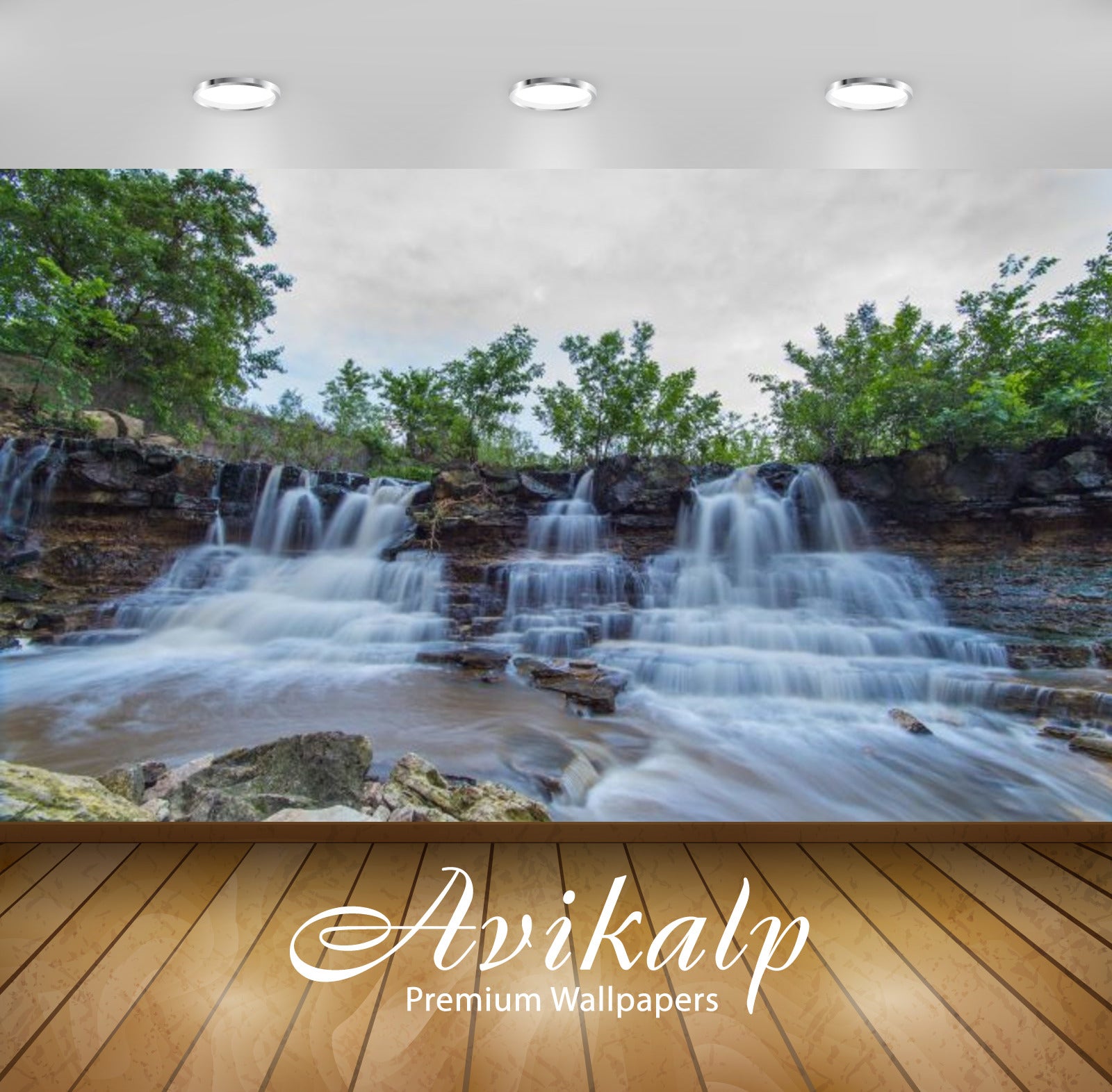 Avikalp Exclusive Awi2050 Cascading Waterfalls At Santa Fe Lake Kansas  Full HD Wallpapers for Livin