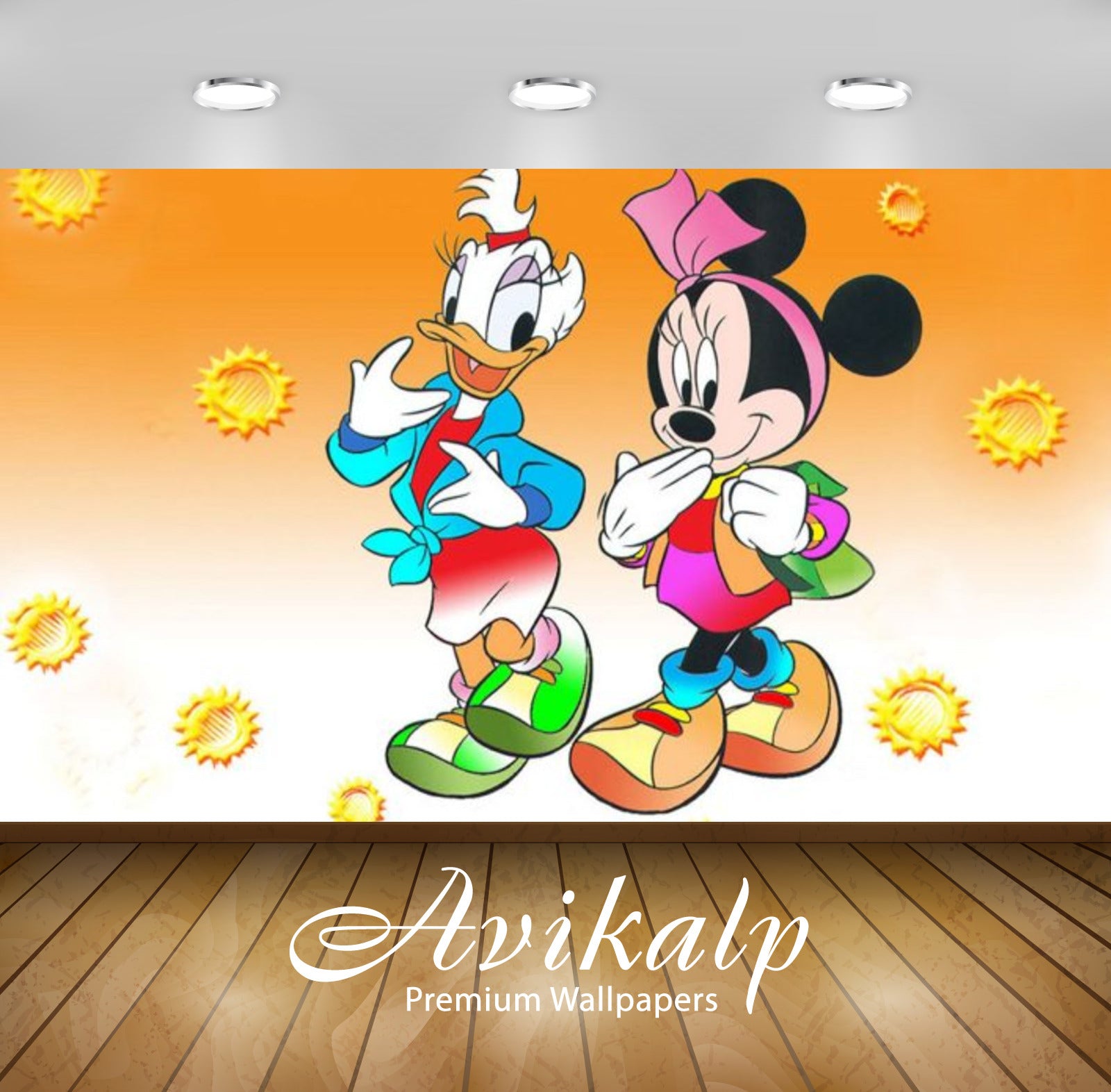 Avikalp Exclusive Awi2055 Daisy Duck And Minnie Mouse  Full HD Wallpapers for Living room, Hall, Kid