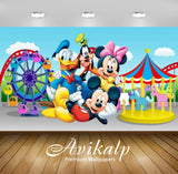 Avikalp Exclusive Awi2056 Daisy Duck Goofy Mickey And Minnie Mouse In Luna Park Full  Full HD Wallpa