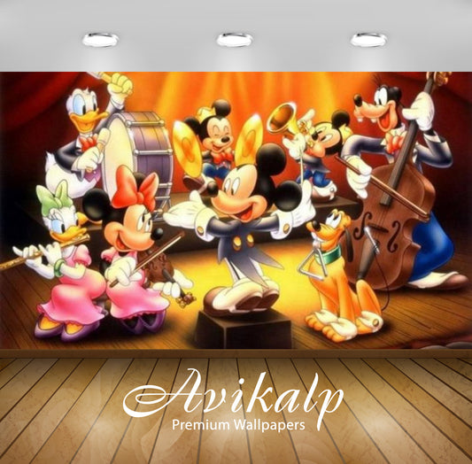 Avikalp Exclusive Awi2062 Disney Orchestra Mickey Mouse Pluto And Donald Duck Characters  Full HD Wa
